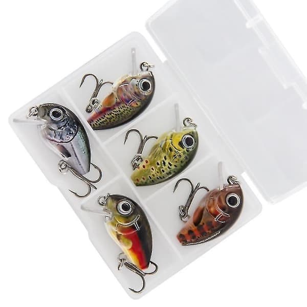 Mini Crankbaits Fiske Sjunkande Wobbler-1（VC28-B-5PCS）