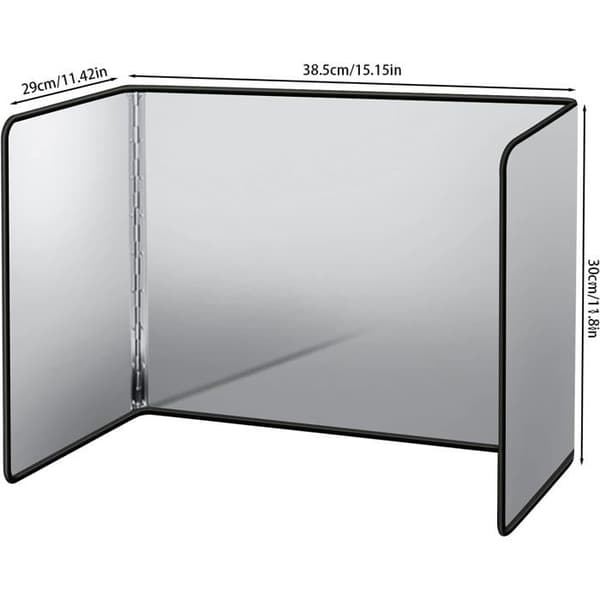 Sammenfoldelig 4-sidet stænkskærm 30x41x30 cm, væg-/pande-beskyttelse mod madlavningsoliesprøjt.