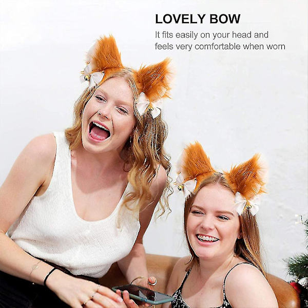 1st Cat Ears Pannband Cosplay Girls Dam Söt Party Pannband Khaki
