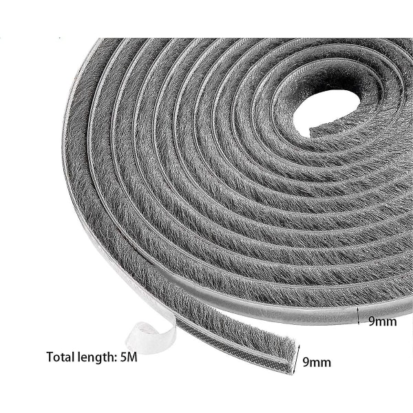 CTRICALVER 5m*9mm*9mm självhäftande dörr- och fönsterlist, väderbeständig tätningslist
