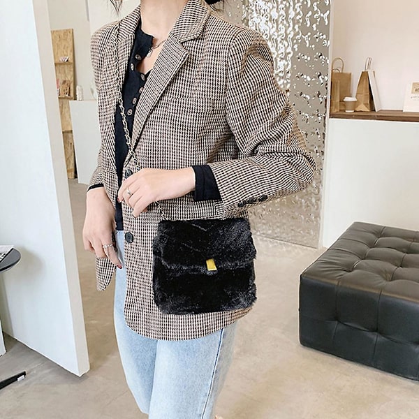 Mjuk En-Axelväska Mode Cross Body Väska Förvaringsväska Svart