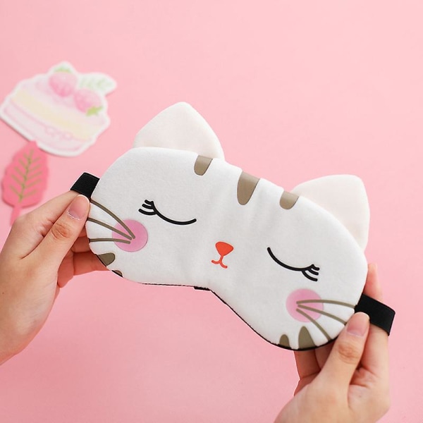 Söt ögonmask för sömn 3 stycken tecknad katt hund ansikte ögonlock rolig djur sovmask mjuk lätt natt sovmasker Kitty (katt)