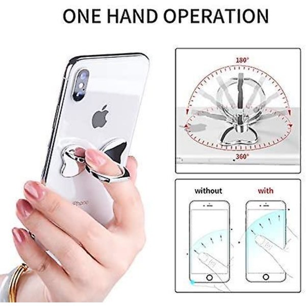 Telefonringhållare och Handgrepp 360 Justerbar Finger Metallstativ Bilfäste Universal för Iphone Mobila Smartphones Tablets Xr Xs Max 8 7 6 6s 5s Plus