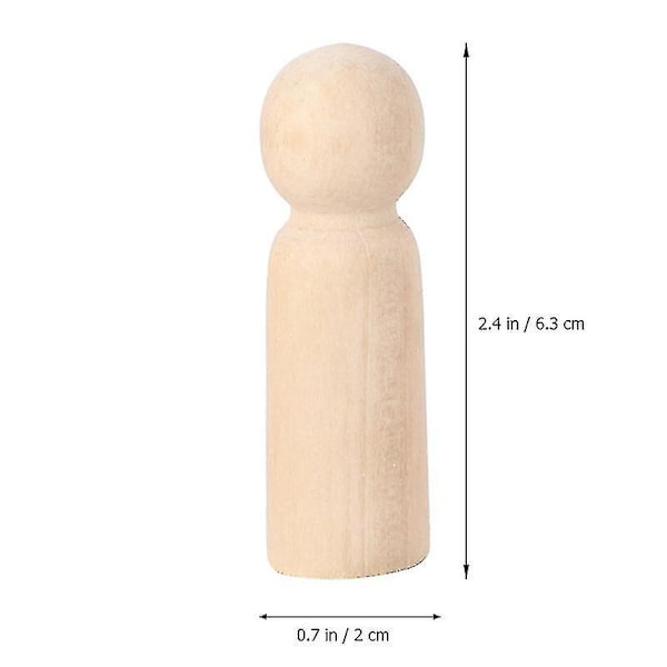 20st Trä Handmålning Leksak Trä Embryo Leksak Gör det själv Målning Leksak Hantverk Diy Toy