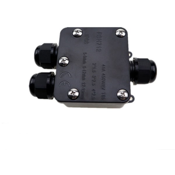 2 stk. IP68 vandtæt samledåse, udendørs vandtæt forbindelsesdåse, 3-vejs kabelstikhusforbindelser til 5mm-9mm kabel, B