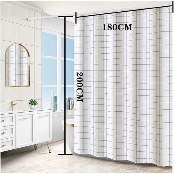 Duschdraperier, Triomphe Polyester Duschdraperi 180x200cm Mögelresistent Antibakteriell Lätt att Rengöra (B)