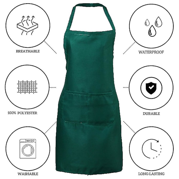 Hem Café Arbetsförkläde Tyg Polyester Bomull Förkläde-26（style5）