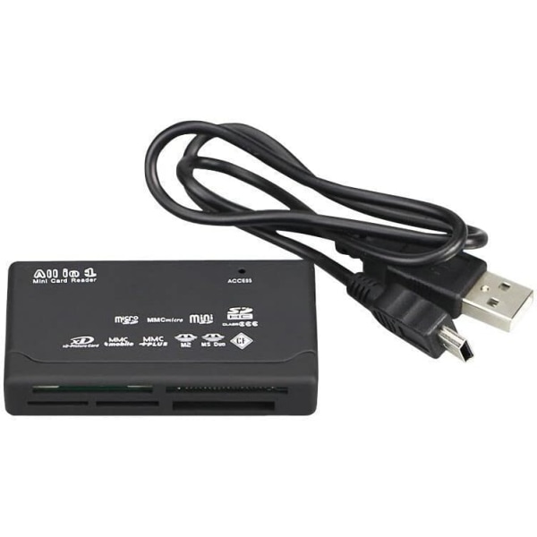 Allt-i-ett USB 2.0 7-i-1 kortläsare minneskort USB kortläsare CF/SD/xD/MS/SDHC, minneskortläsare, multi , kortläsaradapter