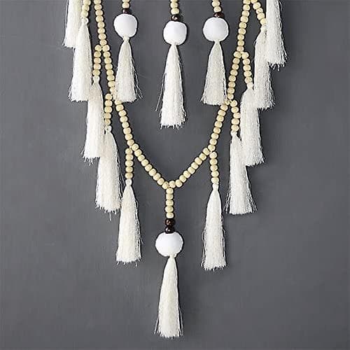 Macrame Drömfångare för Sovrum - Bohemisk Väggbonad Handgjord Vävd Drömfångare för Heminredning Ornament Hantverkspresent (pom)