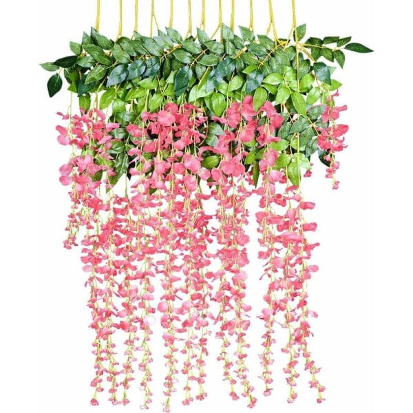 Konstgjorda blommor Konstgjorda Wisteria Heminredning Varje tråd är 110 cm lång siden (rosa)
