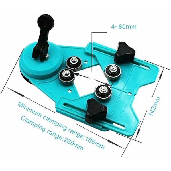 0,2-3,1\"/4mm-80mm Justerbar Diamantglasborrkrona Hålsåg Diamantöppningslokaliseringshållare Monteringsinstruktioner Borrjigg Öppningslokaliserare