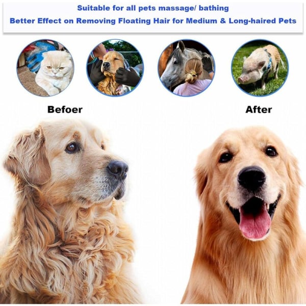 Stigningshandsker til kæledyr, bløde plejehandsker til kæledyr, effektive plejehandsker til hunde og katte - 1 par