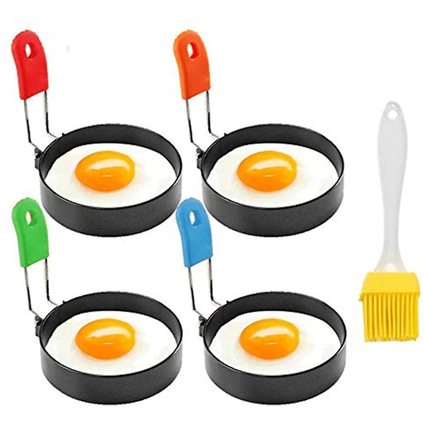 Non-Stick Egg Ring med Silikonhåndtak, Egg Ring Mold