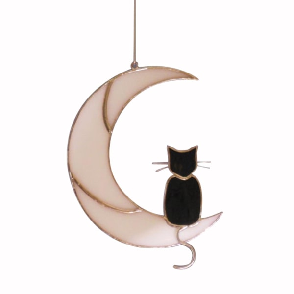 1 st. Färgat glas katt hängande solbadande kattälskare present husdjur förlorad present