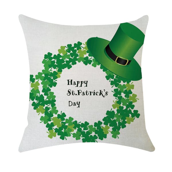 St. Patrick's Day Kuddeöverdrag i Bomullslinne, Dekorativ Kudde för Soffa, Heminredning