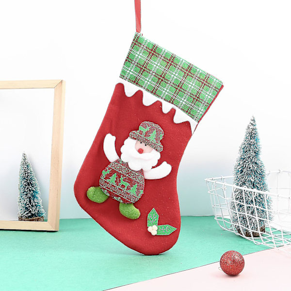 Juldekorationer Julstrumpa Presentpåse Röd Tomte