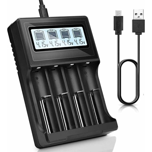 USB-yleismaailmallinen älykäs 18650-akkulaturi automaattisella LCD-näytöllä Li-ion Ni-Mh/Ni-Cd LiFePO4 AA AAA AAAA C -akulle RCR123