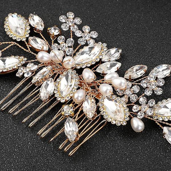 Bröllopshårkam Kristall Strass Hårtillbehör Brud Hårdelar För Kvinnor