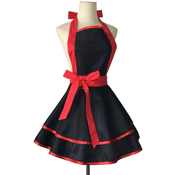 Retro Bomulls Förkläde Prinsessa Midja Slips Vattentät Förkläde Kock Smock Förkläde - Grön