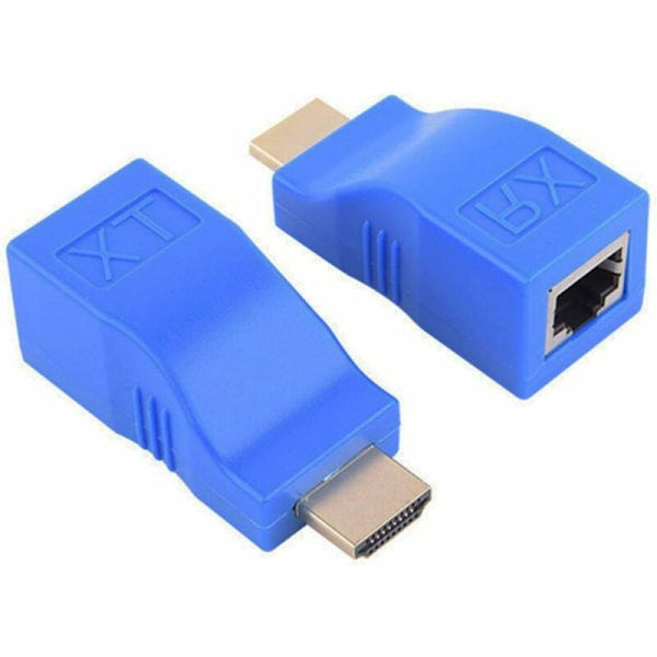 HDMI-förlängare 1080P RJ45 Nätverks-LAN-portar HDMI-förlängare upp till 30 m över LAN CAT5e/6 UTP Ethernet-kabel för HDTV-skärm 1 par