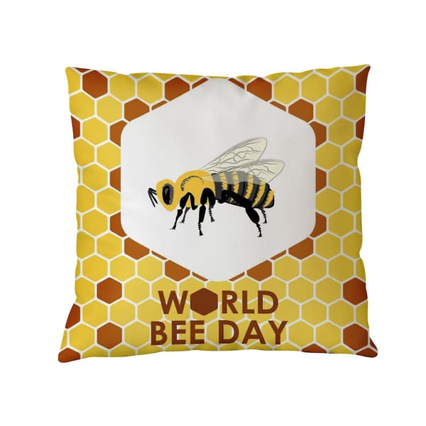 4-pack Kuddfodral med Bihonungsmönster för Soffa, Bil, Heminredning