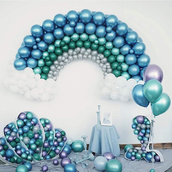 50-pak 12\" Latex Metallic Balloner til Bryllup, Fødselsdag, Babyshower, Julefest Dekorationer