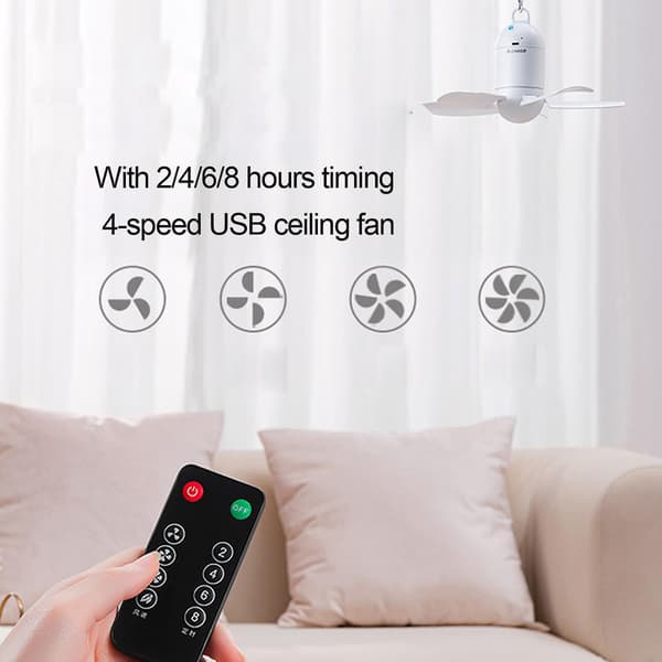 USB-driven fjärrkontroll campingfläkt 8,6 tum USB-driven timer tältfläkt