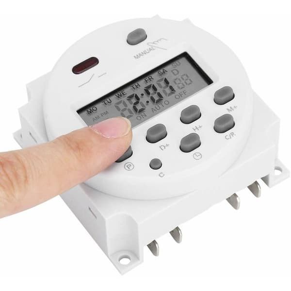 Tidsafbryder 12VDC 16A Programmerbar Digital Elektronisk LCD Tidsrelæafbryder LCD Digital Mikroskop Mikrocontroller Strømtimerkontakt