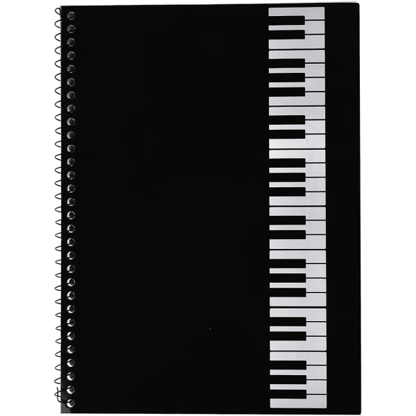 Musik Notebook Original Partitioned Handwritten Paper Notebook med Spiralbindning Gamla Sånger 50 Ark, Svart