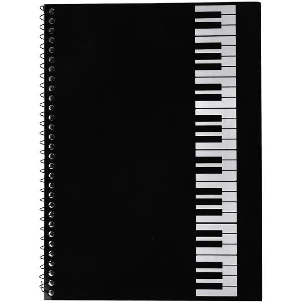 Musikanteckningsbok Original uppdelad handskriven pappersanteckningsbok med spiralbindning Gamla sånger 50 ark, svart
