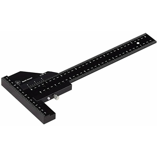 Snickares linjal, multifunktionell träbearbetningslinjal, aluminium T-formad linjal, ritsverktyg, 0-280mm mätverktyg, 0,02mm noggrann mätning