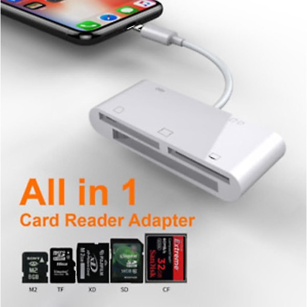 Kompatibel med Cf Sd Tf Lightning-kortläsare Adapter Apple Universal Card Reader