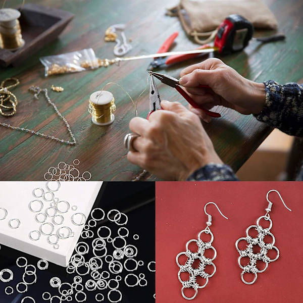 Åbne Springringe Forbindelser Bulk Smykkefund Kit Og Nøglering Kæde Tilbehør Til DIY Øreringe Halskæde Armbånd Vedhæng Choker Smykke Reparation Ma