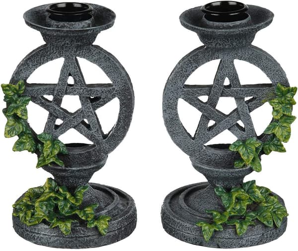 NEM5177 5,5\" Grå Pentagram Ljusstake