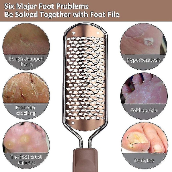 Pedikyr Foot File Callus Remover - stor fotrasp Colossal Foot Scrubber Professionell rostfritt stål Hårdfil för våta och torra fötter