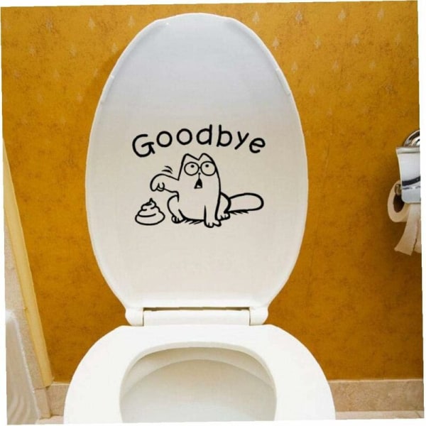 Seinän tarra wc ?? Hei ?? Wc kissa tarrat pesu kylpyhuone sisustus wc-istuin