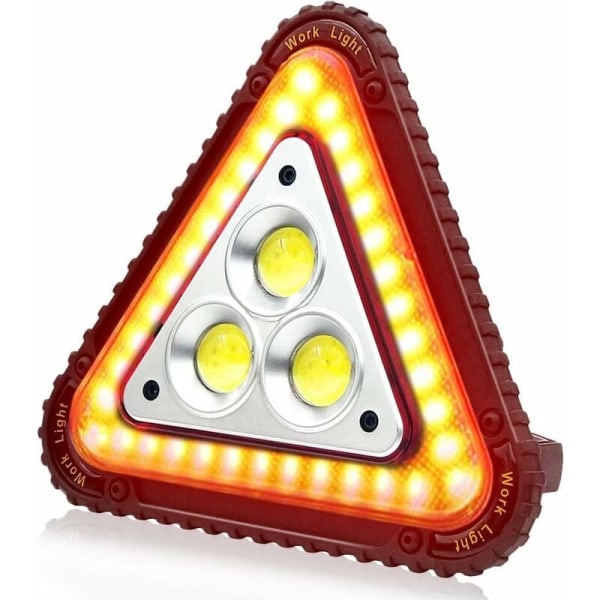 Bärbar LED-varningstriangel, Bärbar LED-arbetslampa, USB -laddningsbar, Triangel 4 lägen Cob Spotlight Bilreparationsstrålkastare
