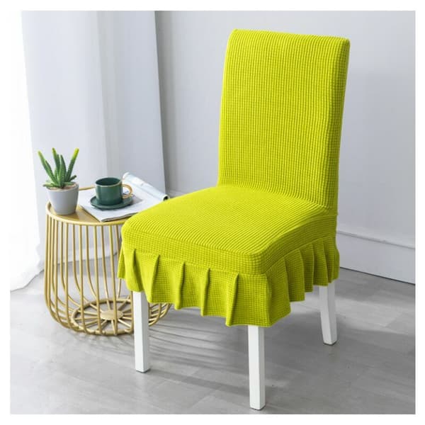 Set med 2 universella stretchstolsöverdrag - Modern - Gul