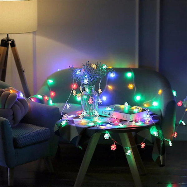 Christmas Snowflake Light String 10 Meter 80 Lights Batterilåda Typ (utan batteri)C