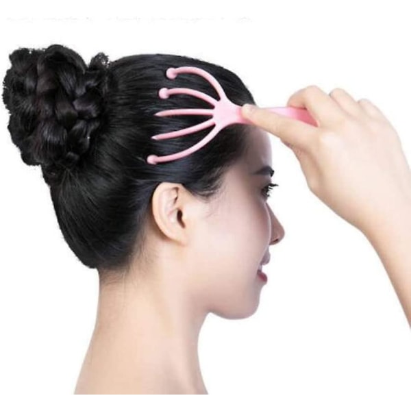 Huvud Finger Gripper Handhållen Huvudmassage Fingerliknande hårbottenmassage Bärbar Bekväm (1 st, rosa)