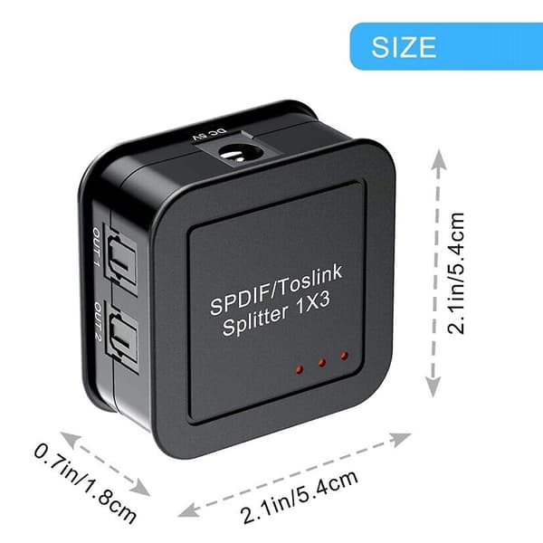3-port 1x3 Spdif Toslink Optisk Digital Ljudsplitteradapter, 1-in 3-ut Yo