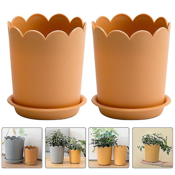 10-pack Plastblomkrukor med Bricka