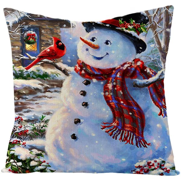 Jul-kuddfodral i bomullslinne för soffa, bil, hem, midja, 45*45