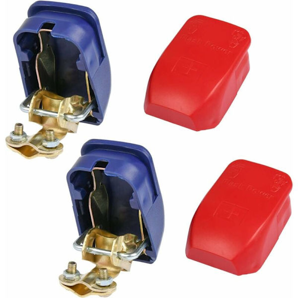 2 stk. bilbatteri-terminaler, hurtige batterifrigivelseskontakter