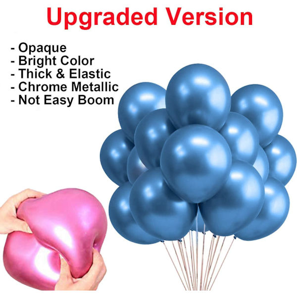 50-pak 12\" Latex Metallic Balloner til Bryllup, Fødselsdag, Babyshower, Julefest Dekorationer
