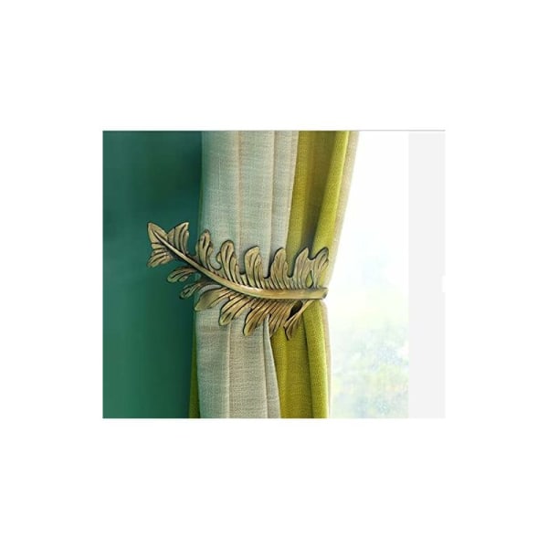 2 stk. Rustikke gardinholdere, Vintage Leaf Design Store gardinholdere, Retro dekorative gardinholdere, Bronzo