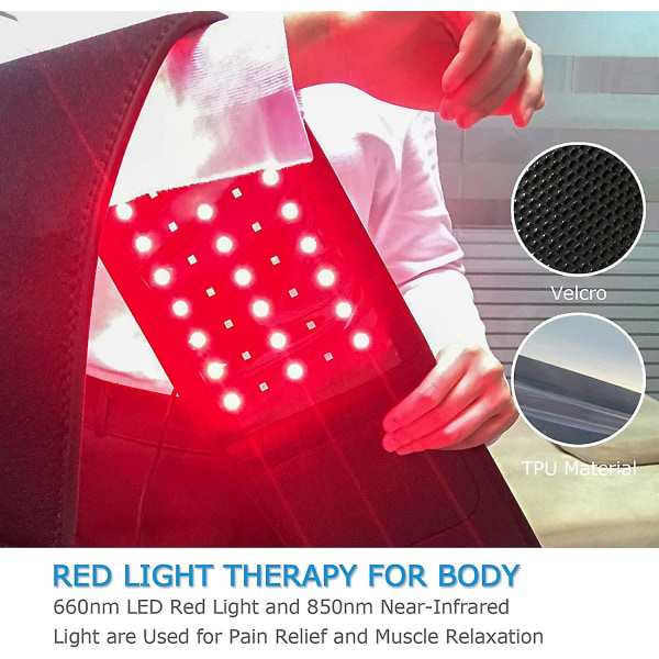 Ideainfrared Röd & Infraröd Ljusterapi Bälte Wrap För Kroppssmärta Relief Flexibel Bärbar Wrap Djup Terapi Pad Med Timer För Rygg Axel Leder M