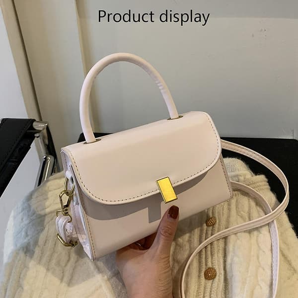 Crossbody-väskor för kvinnor, damväskor med justerbar axelrem, vit