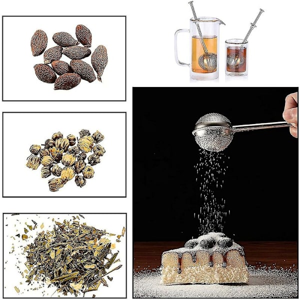 Retractable tea strainer with ball stainless steel diffuser and ball handle