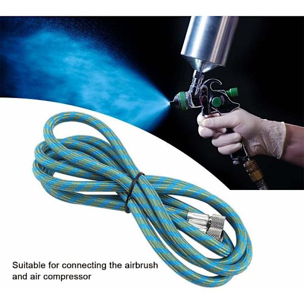 6ft flätad airbrush-slang luftkompressorverktyg 1/8 1/8 passande adapter passar airbursh-kit